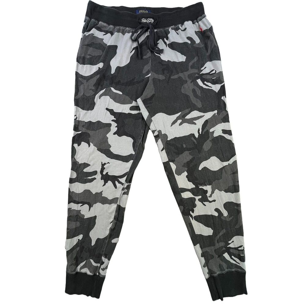 Polo Ralph Lauren Sleepwear Pants Large Gray Camo Camouflage Jogger Pajama